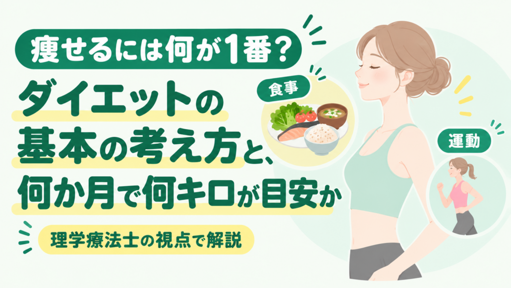 痩せるには何が1番？ダイエットの基本の考え方と、何か月で何キロが目安か