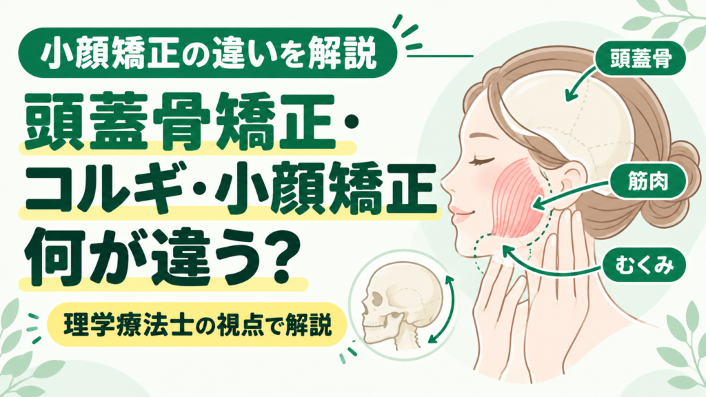 頭蓋骨矯正・コルギ・小顔矯正は何が違う？ 理学療法士がやさしく解説