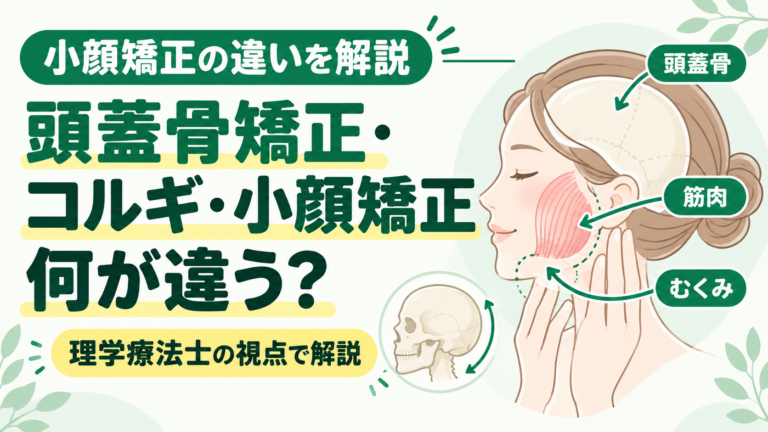 頭蓋骨矯正・コルギ・小顔矯正は何が違う？ 理学療法士がやさしく解説